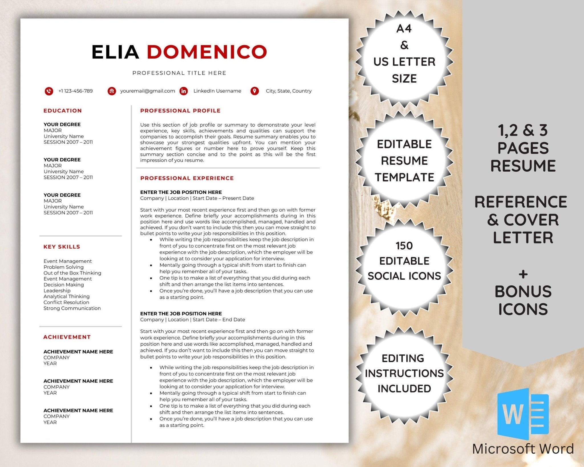 Elegant and modern resume template with clean layout and minimalist design