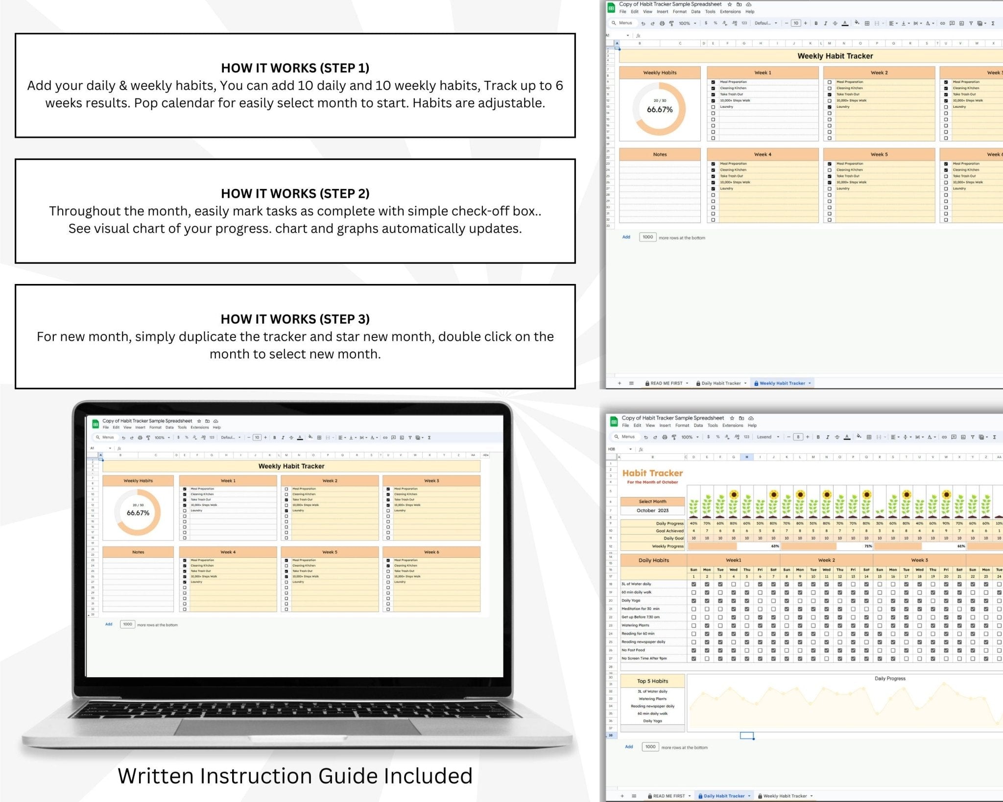 Weekly Habit Planner Spreadsheet Layout