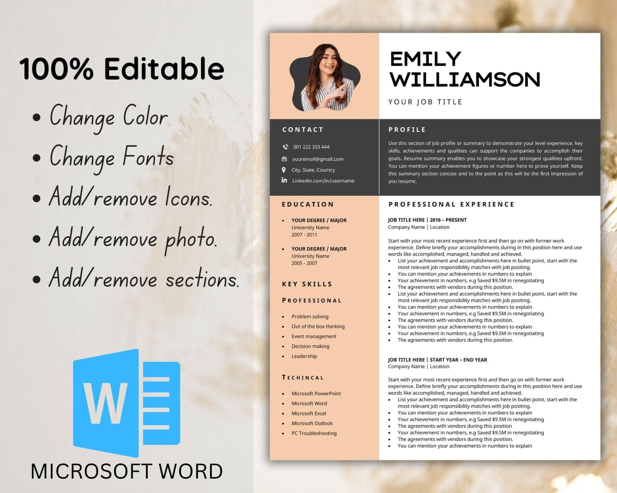 Clean and minimal resume design for professionals