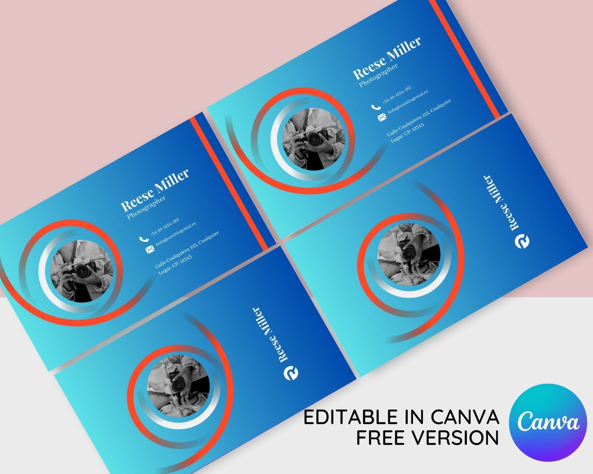 Printable business card template Canva