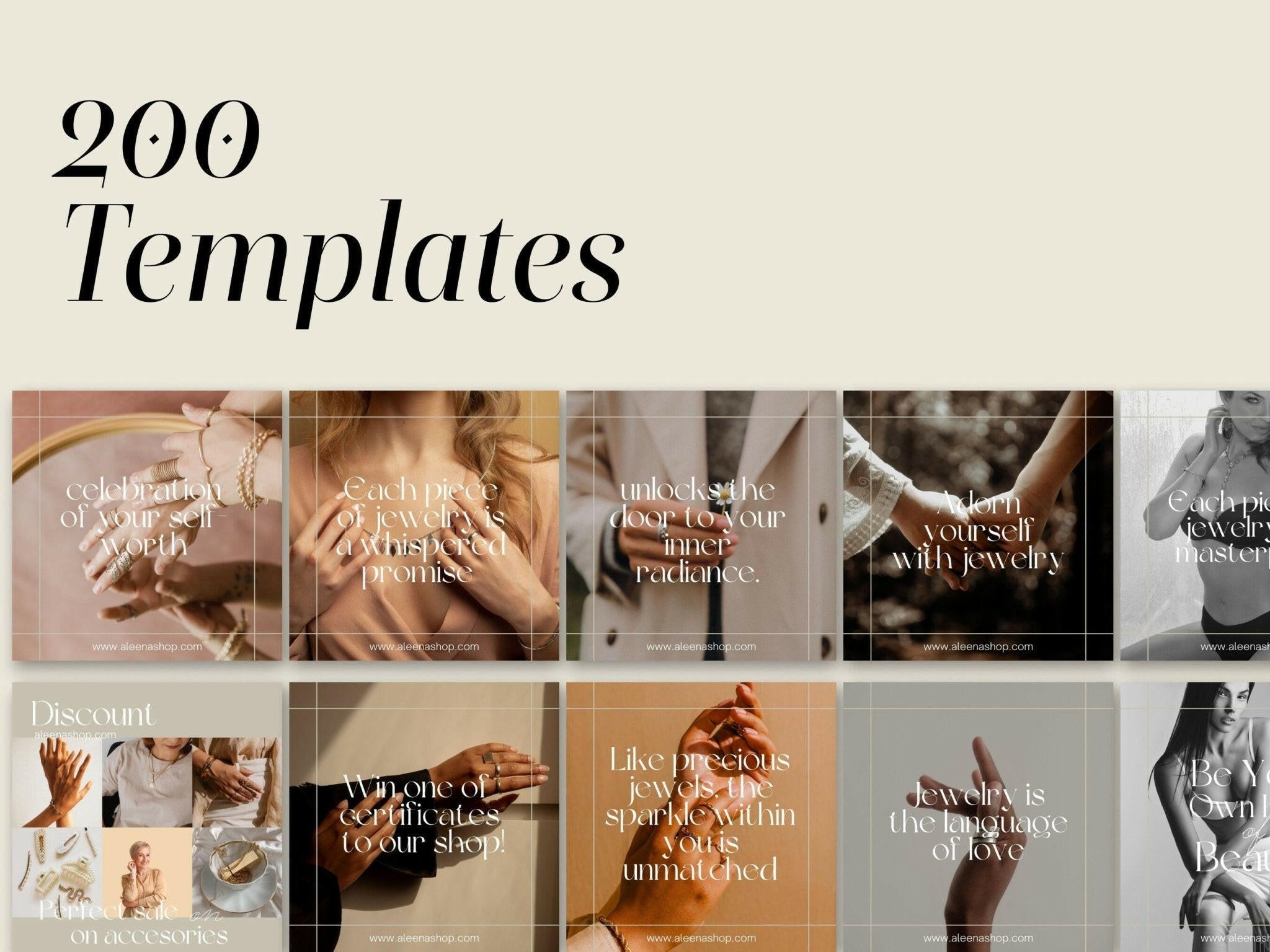 Jewelry Instagram post template with quote and product