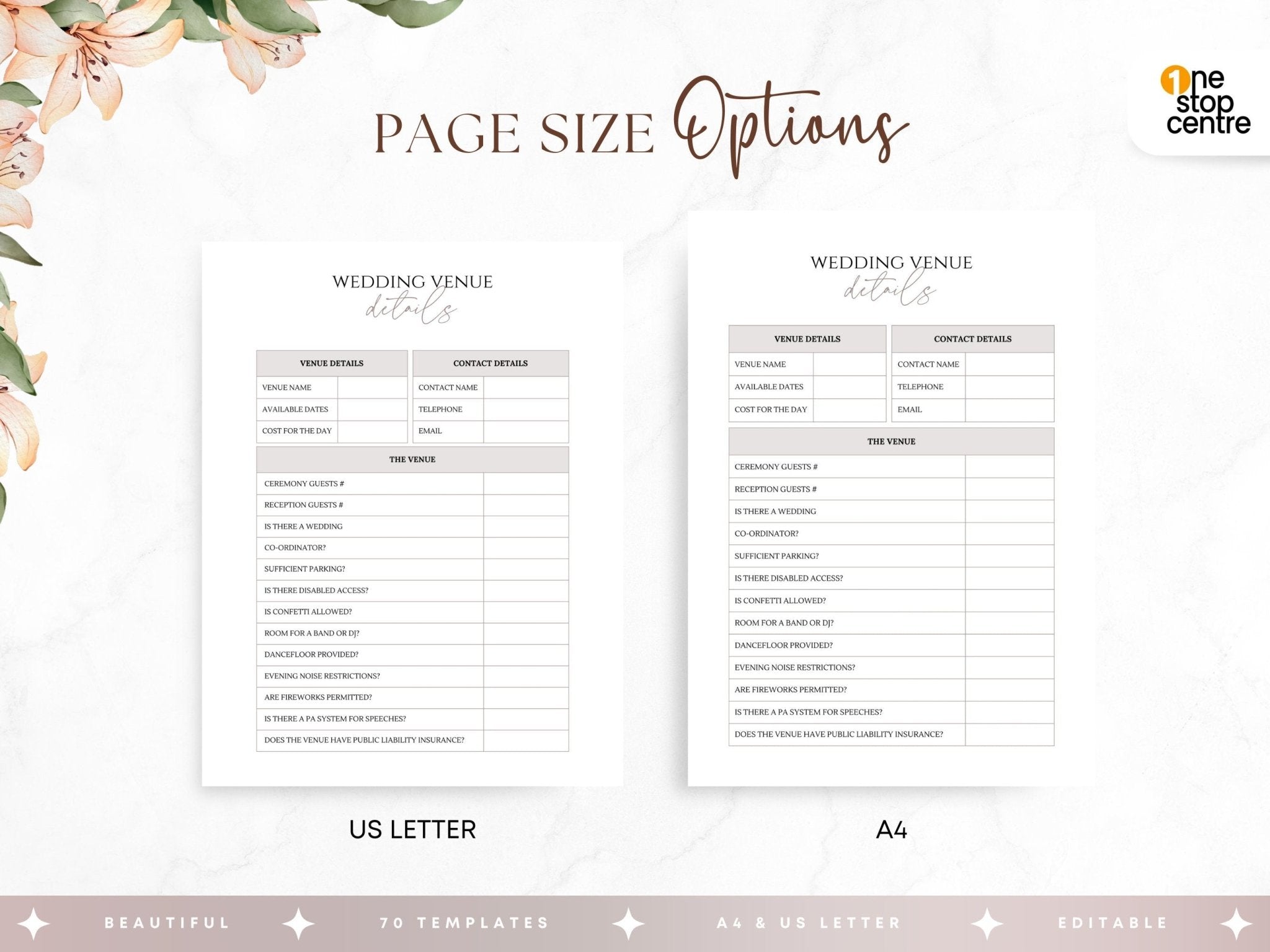 70-page wedding planning checklist template