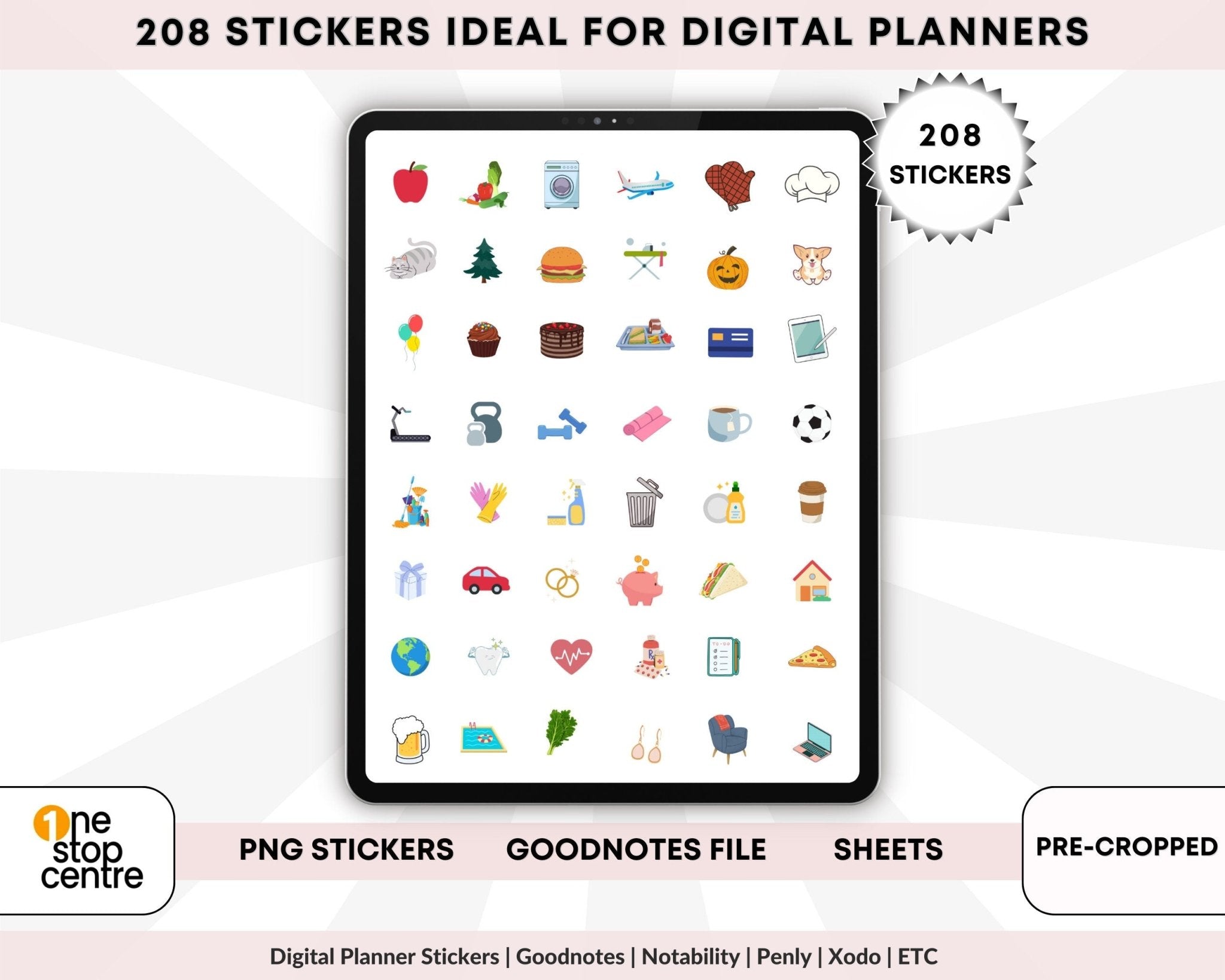 Sticker sheets featuring various word icons
