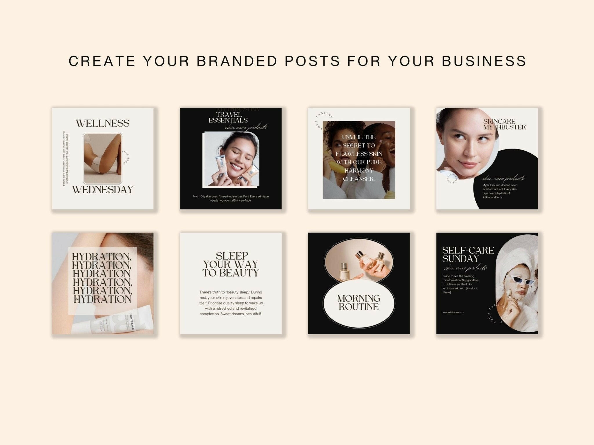 Instagram marketing templates for organic skin care business