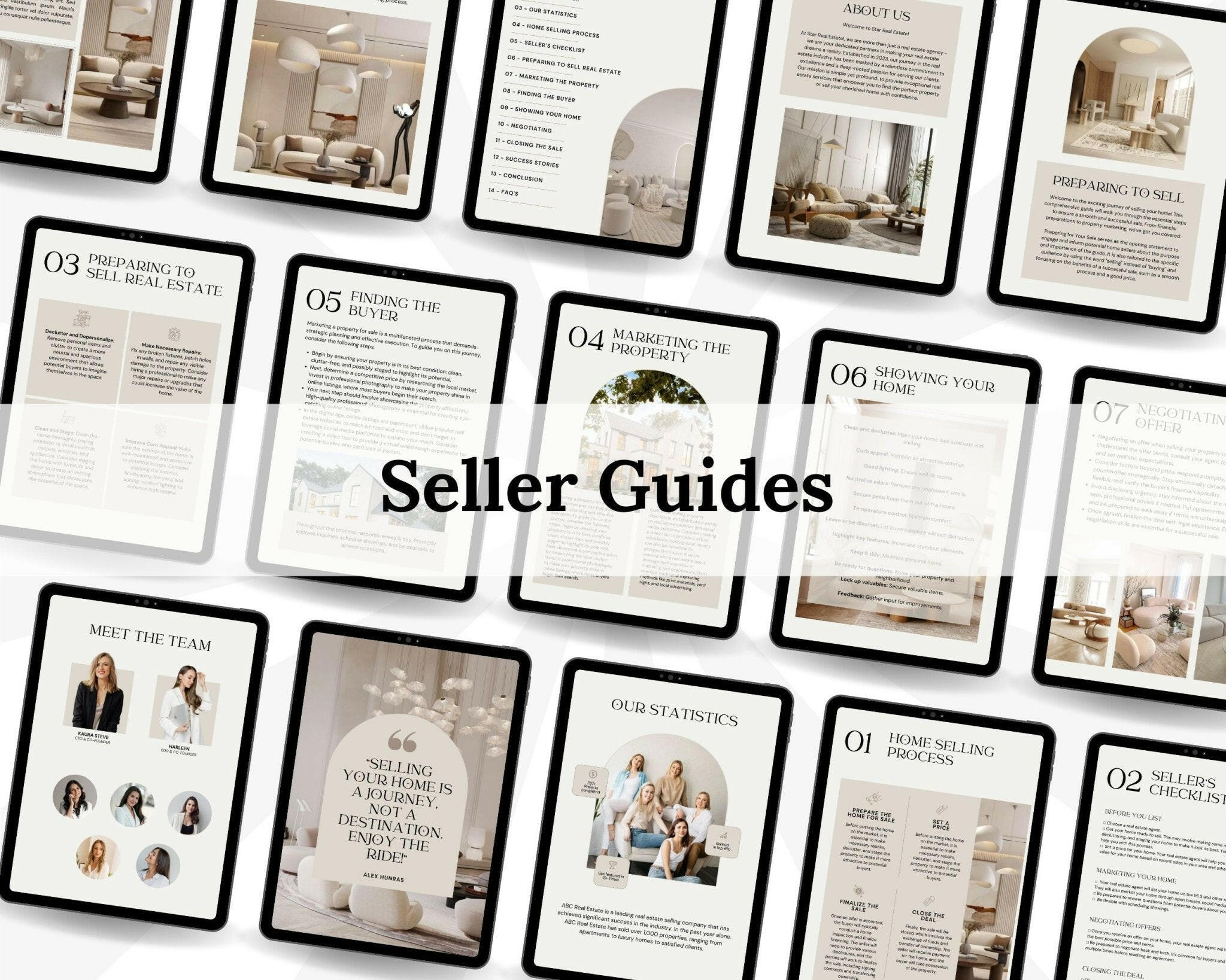 Cover page design for real estate seller guide template