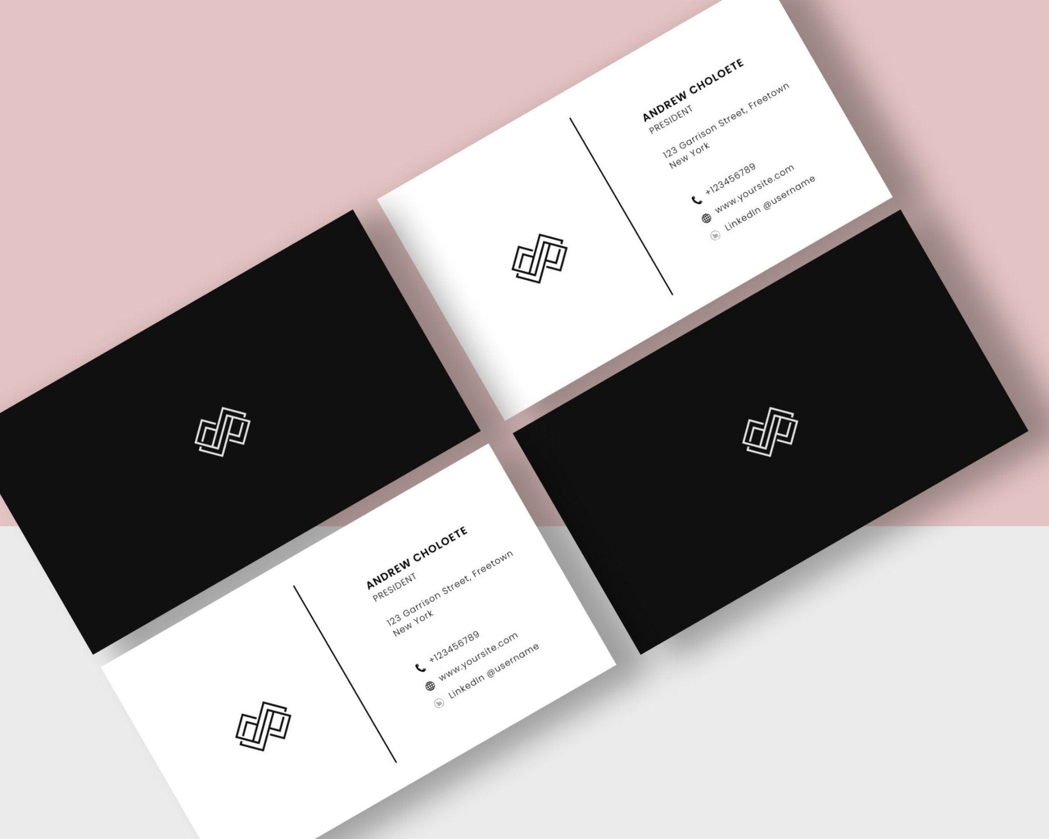 Digital download of editable business card template from OneStopCentre