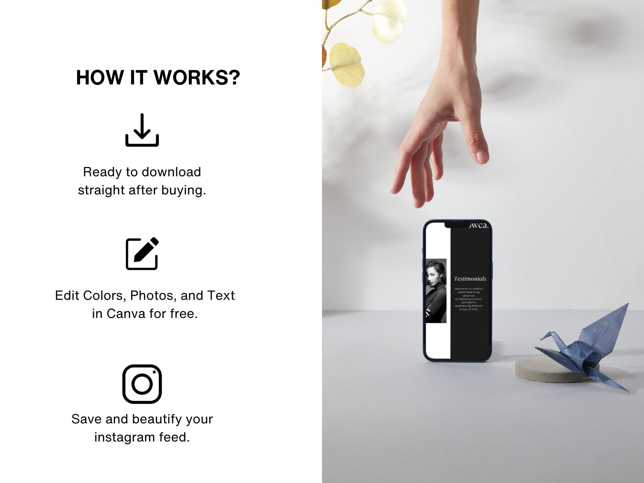 "Instagram stories with accounting tips and business advice layout"