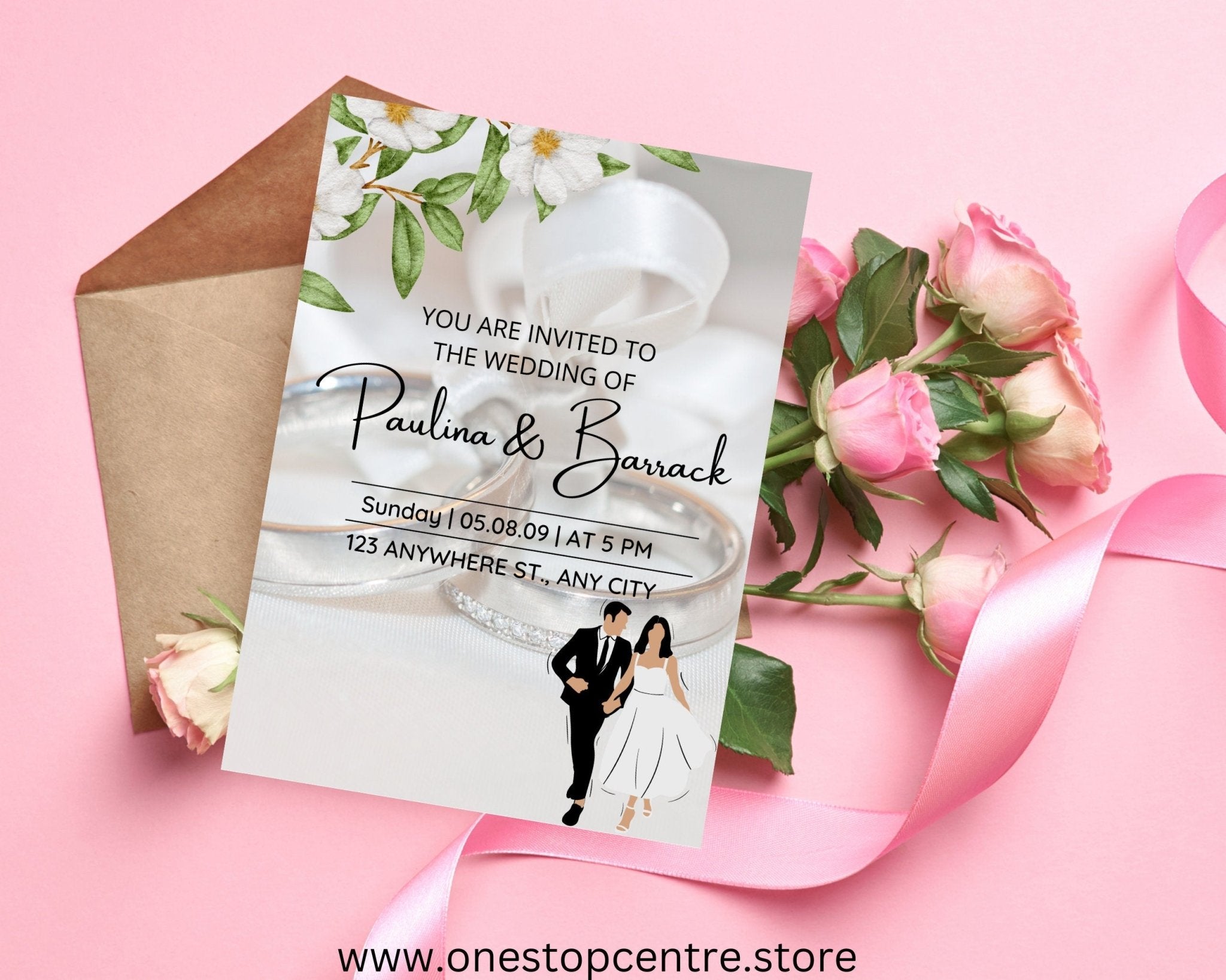 Printable wedding invitation for couples