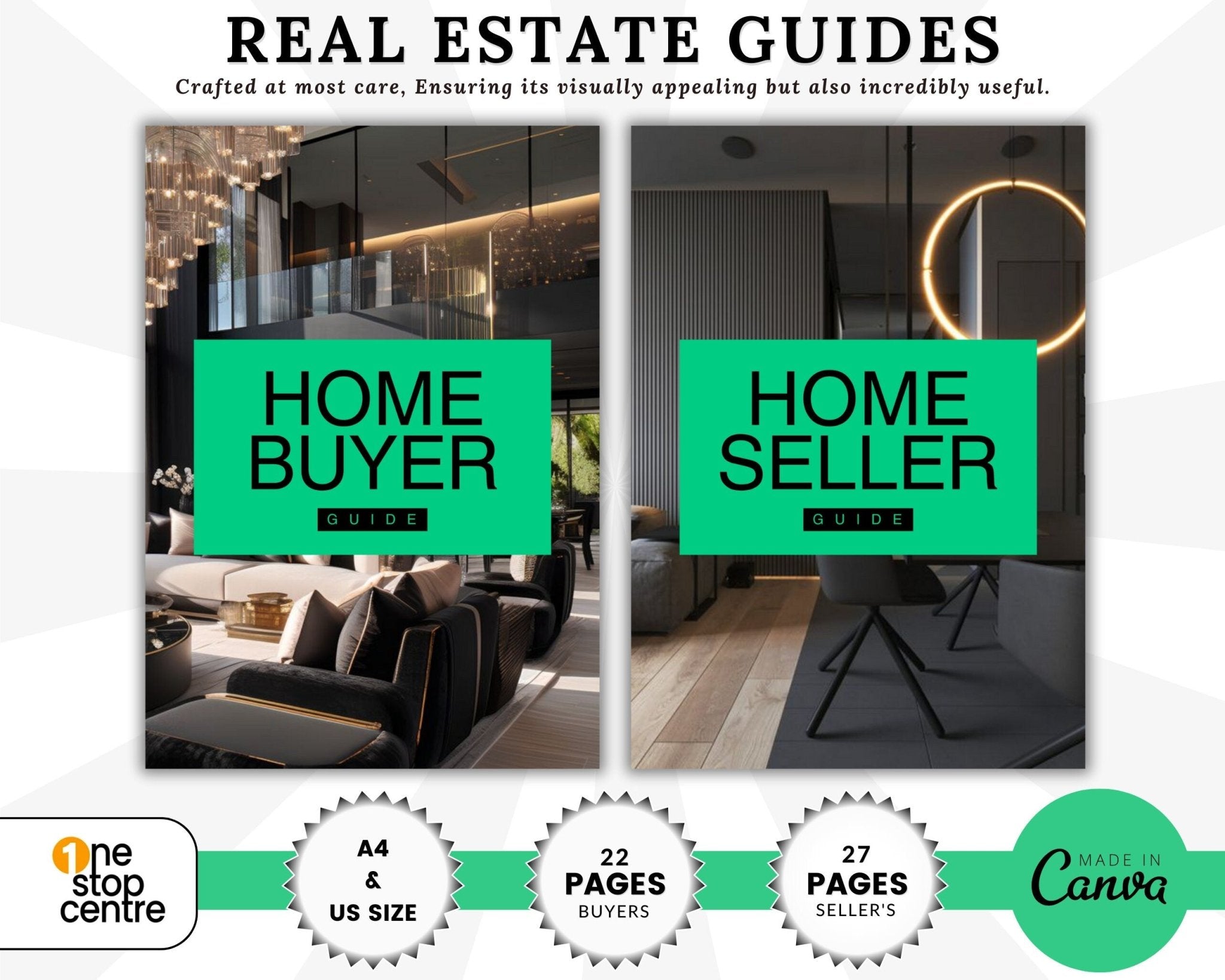 Real estate seller guide Canva template mockup