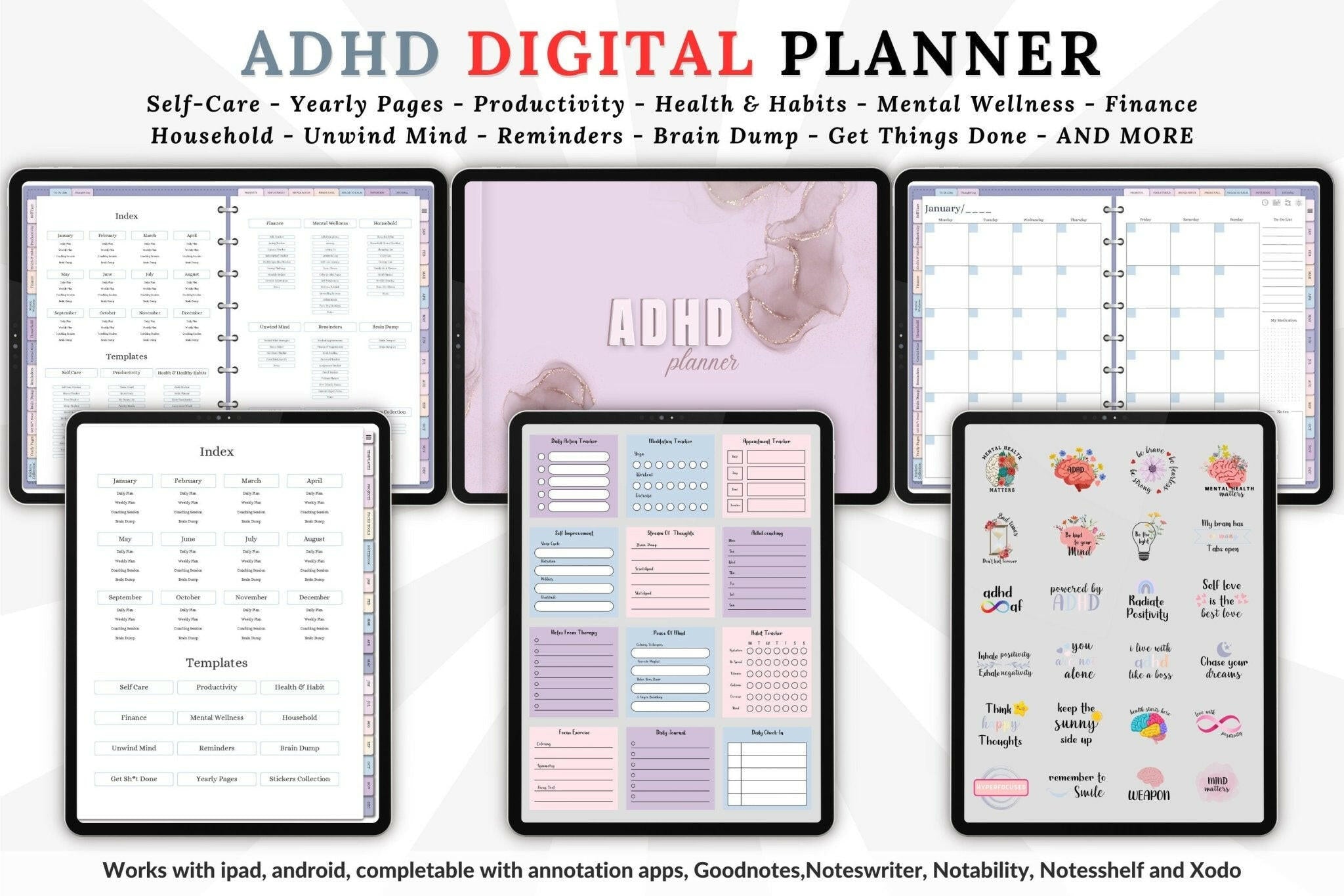 Vertical and Horizontal Planner Layout Overview
