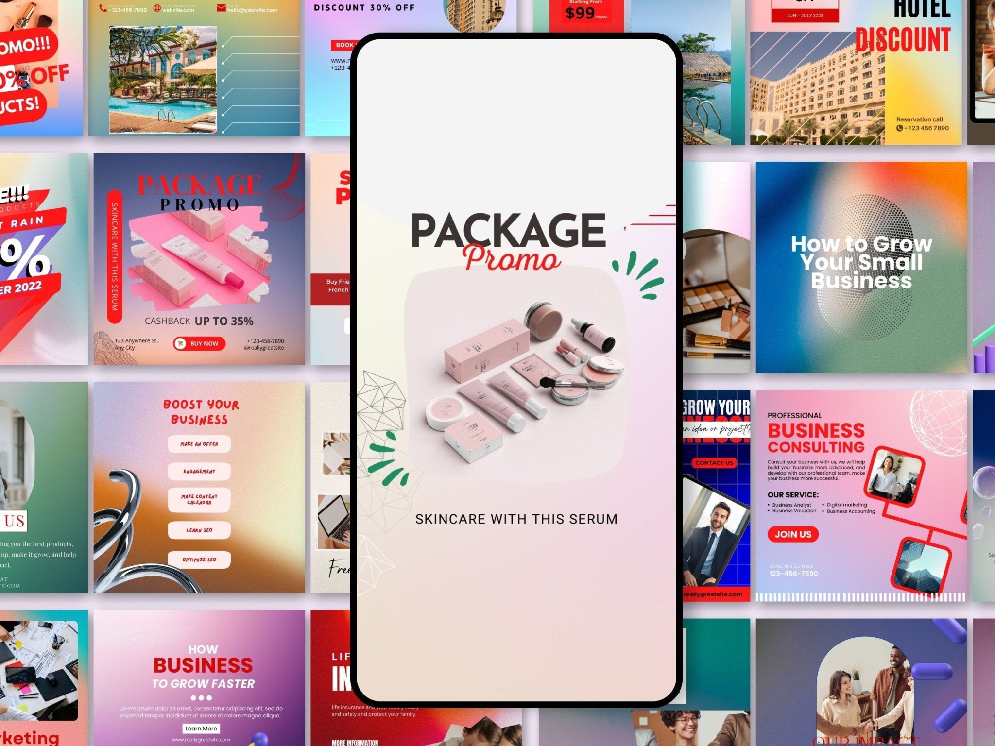 Instagram story template with gradient background and text