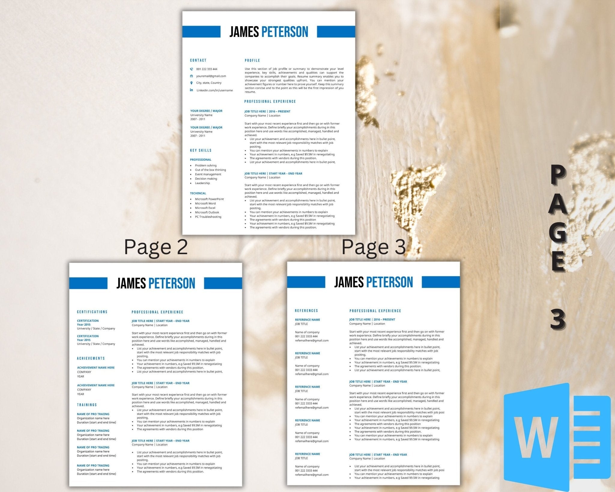 Editable resume template for Word (A4 & US Letter sizes)