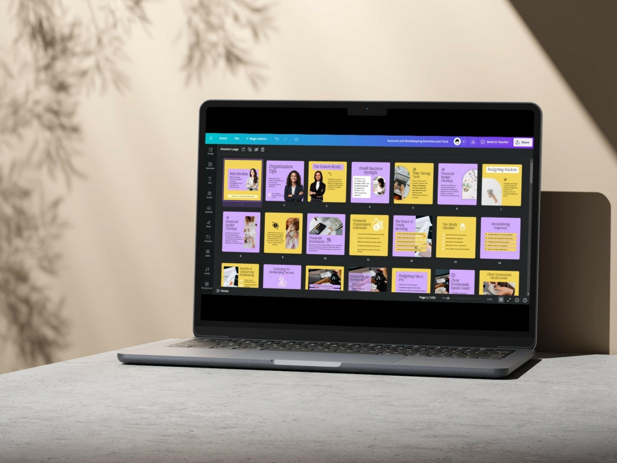 Digital download of accounting and bookkeeping Instagram templates from OneStopCentre