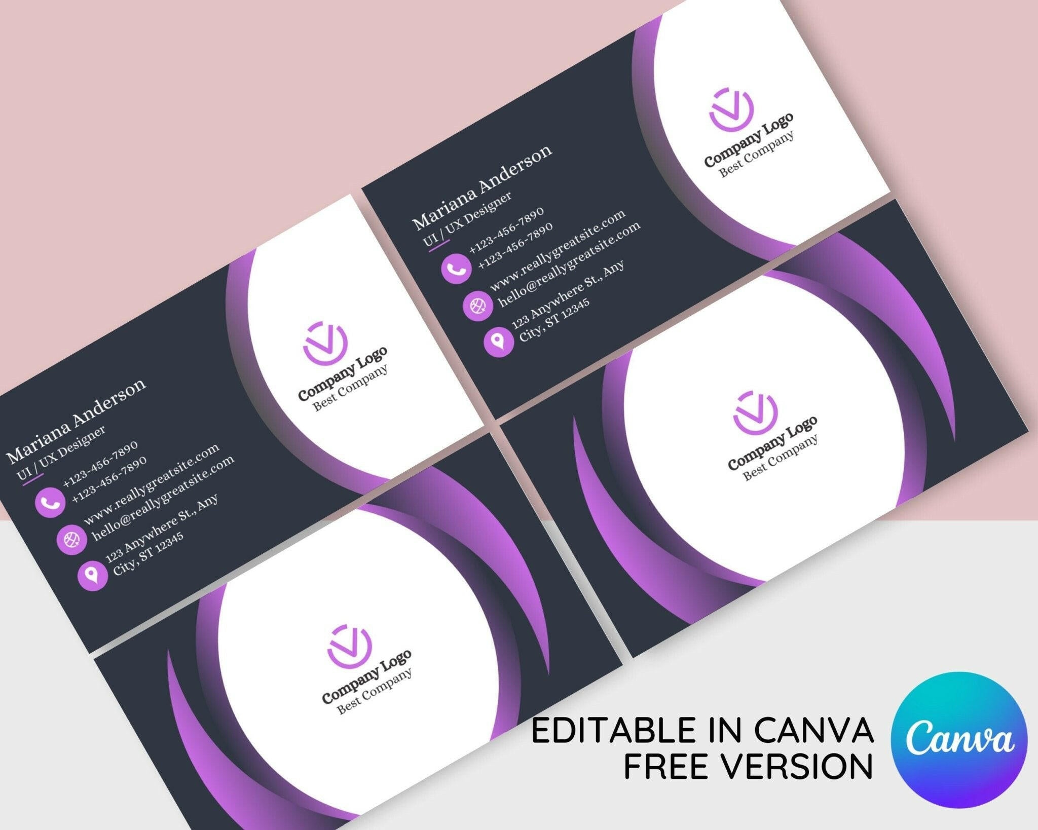 Editable Canva business card with minimalist style