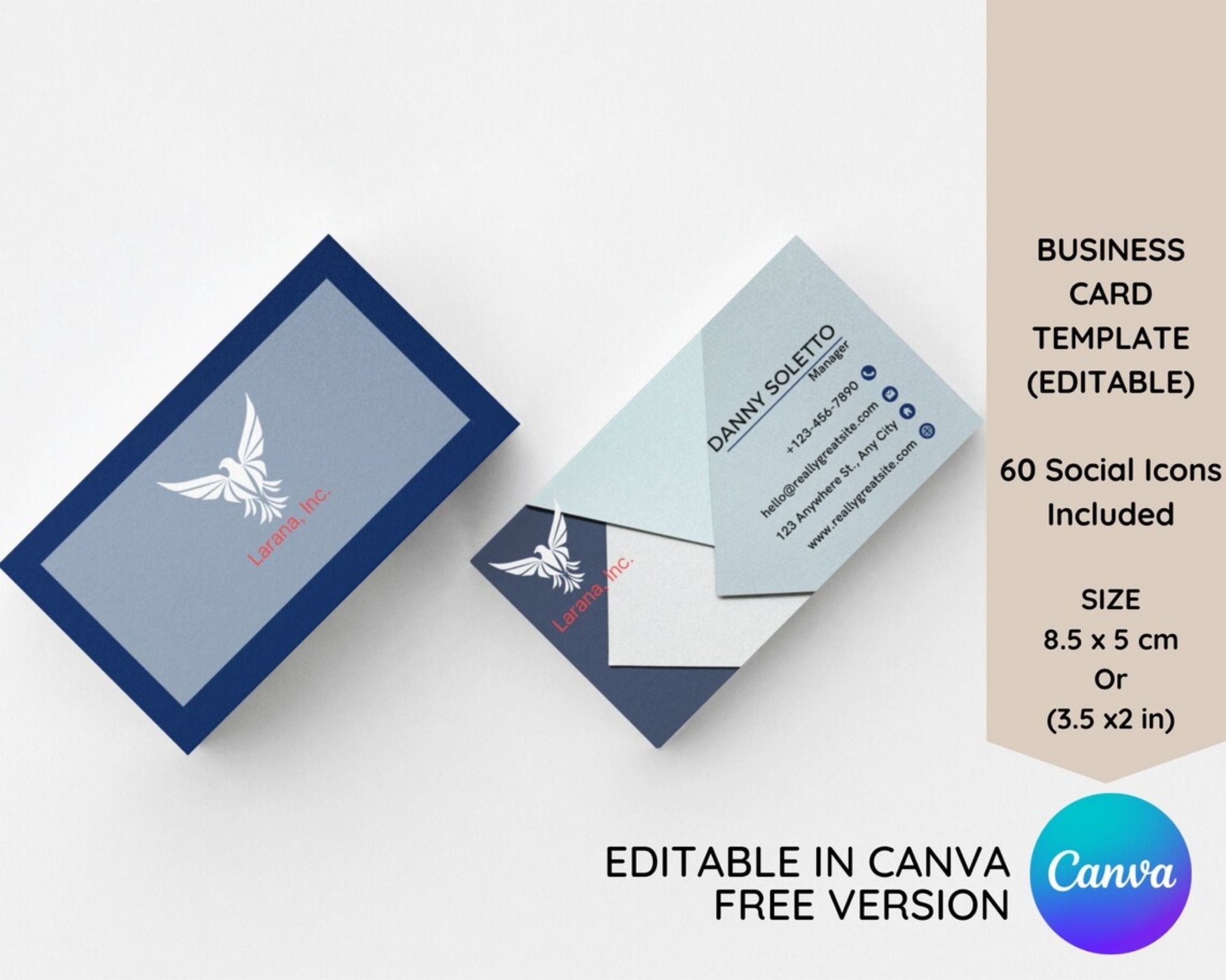 Modern Canva business card front and back design