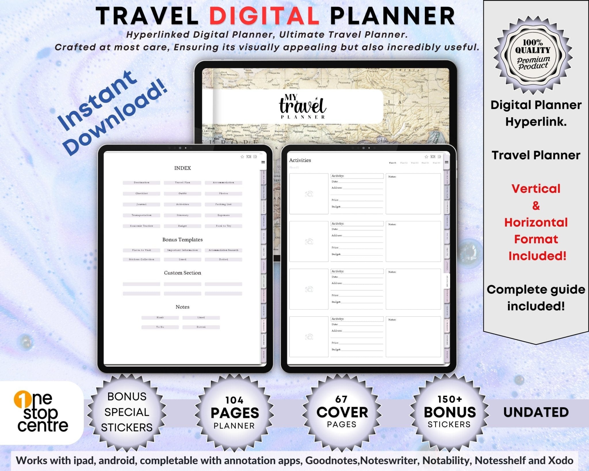Travel Itinerary Planner Templates: Plan daily activities and schedules.