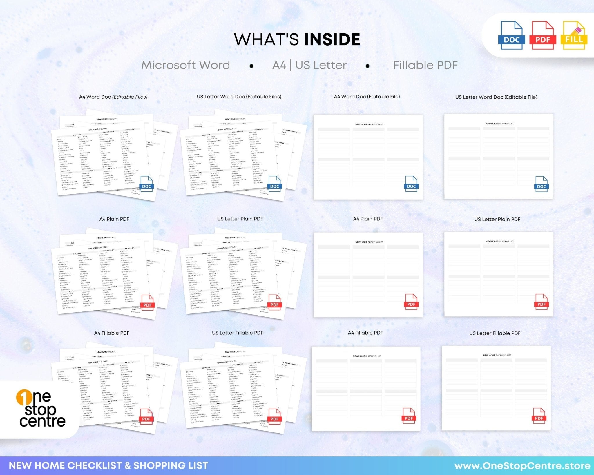 Digital new home planner for Word and PDF
