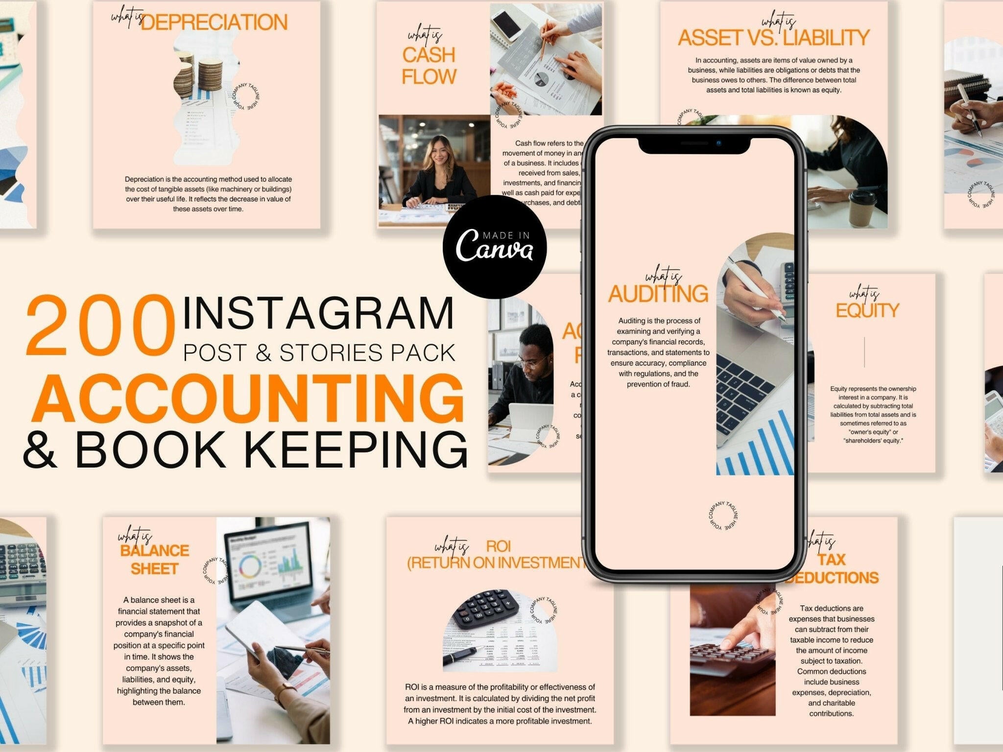 “Editable Instagram post template for accountants in Canva”