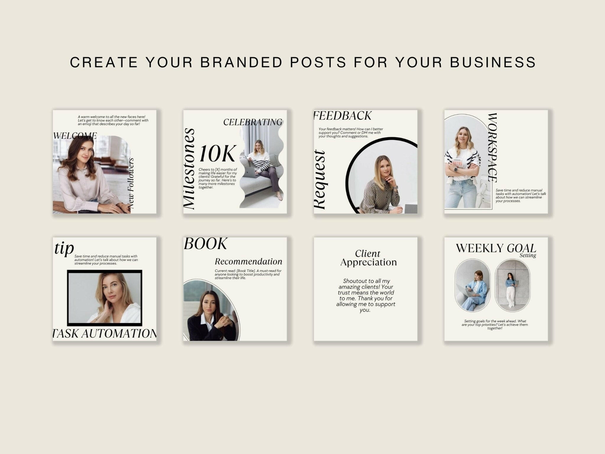 Editable VA Instagram post templates in Canva Free