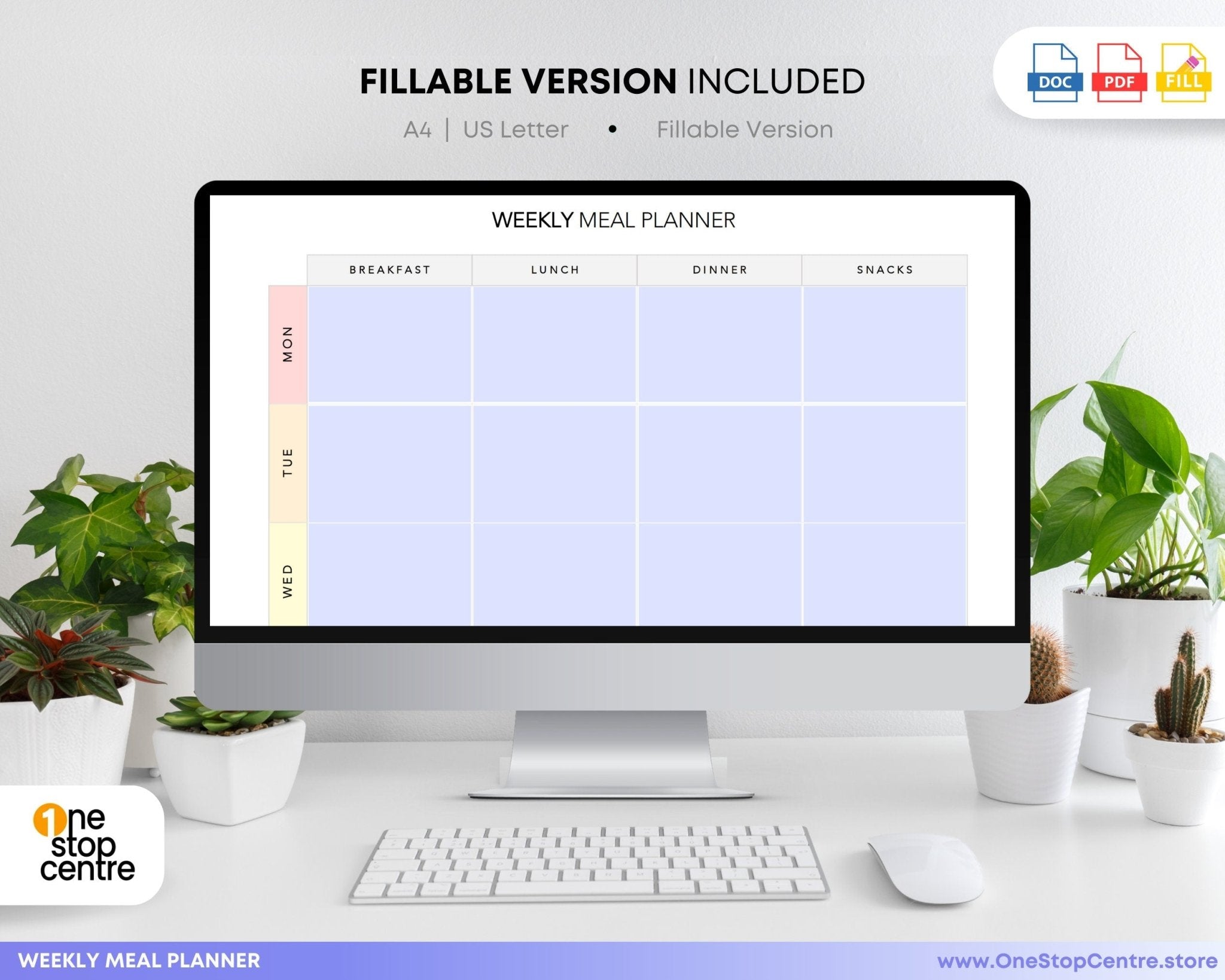 Meal planner template for families