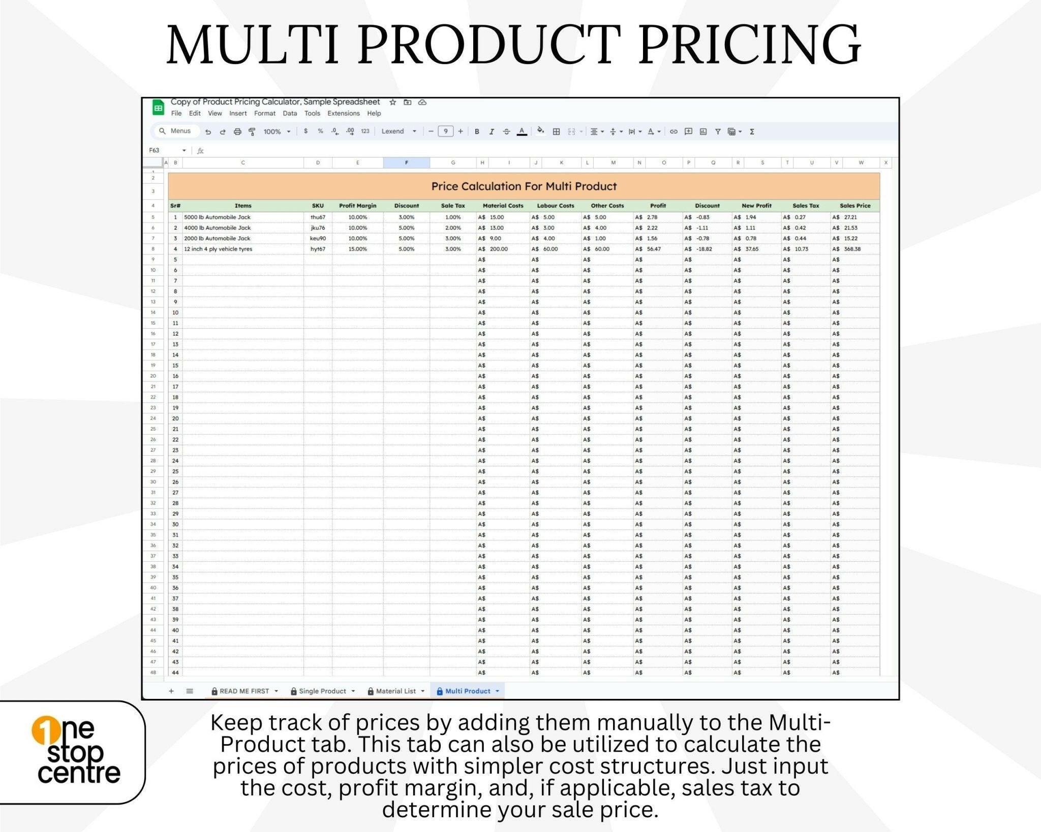 Multi-product Profit Calculator for Resellers