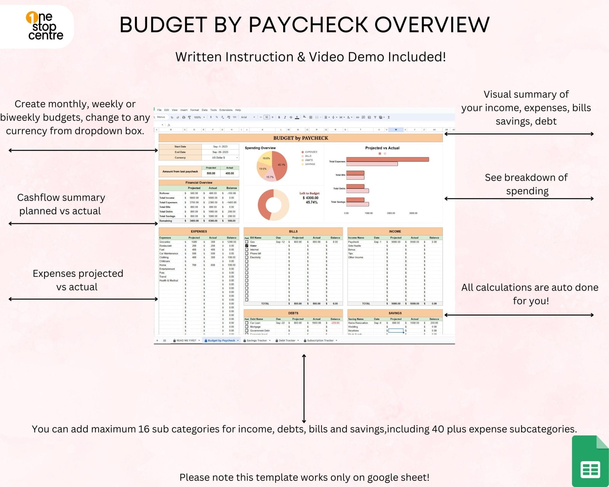 Overview budget pay check dashboard 