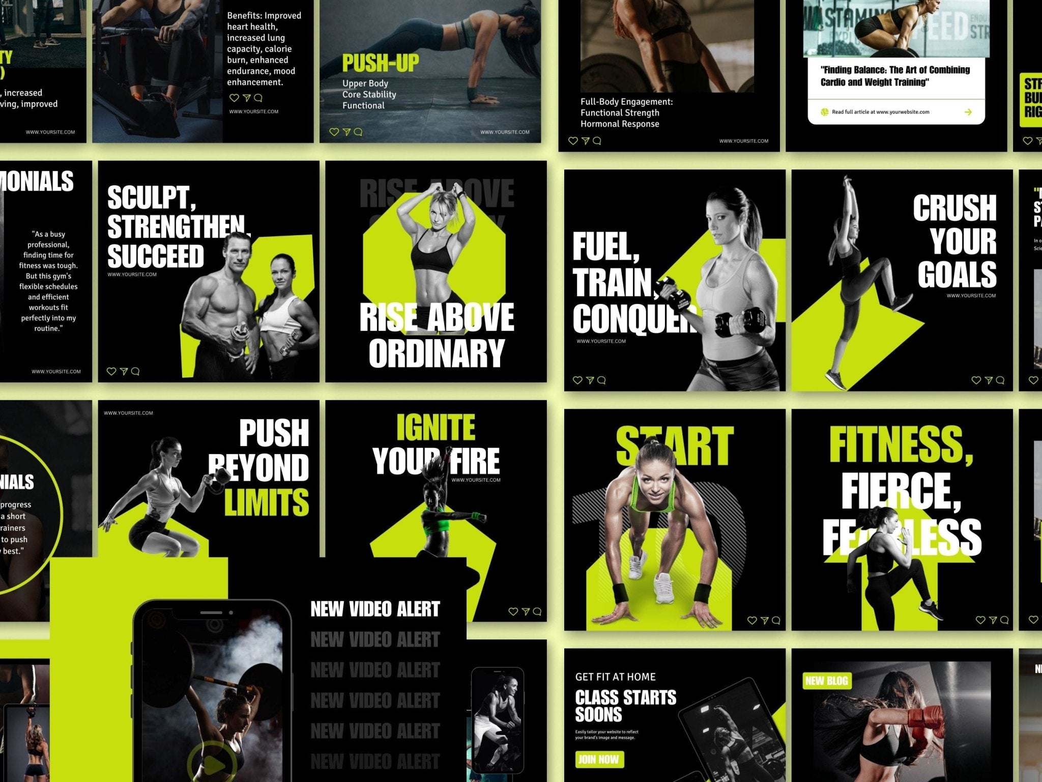 editable Customizable social media templates for health coaches