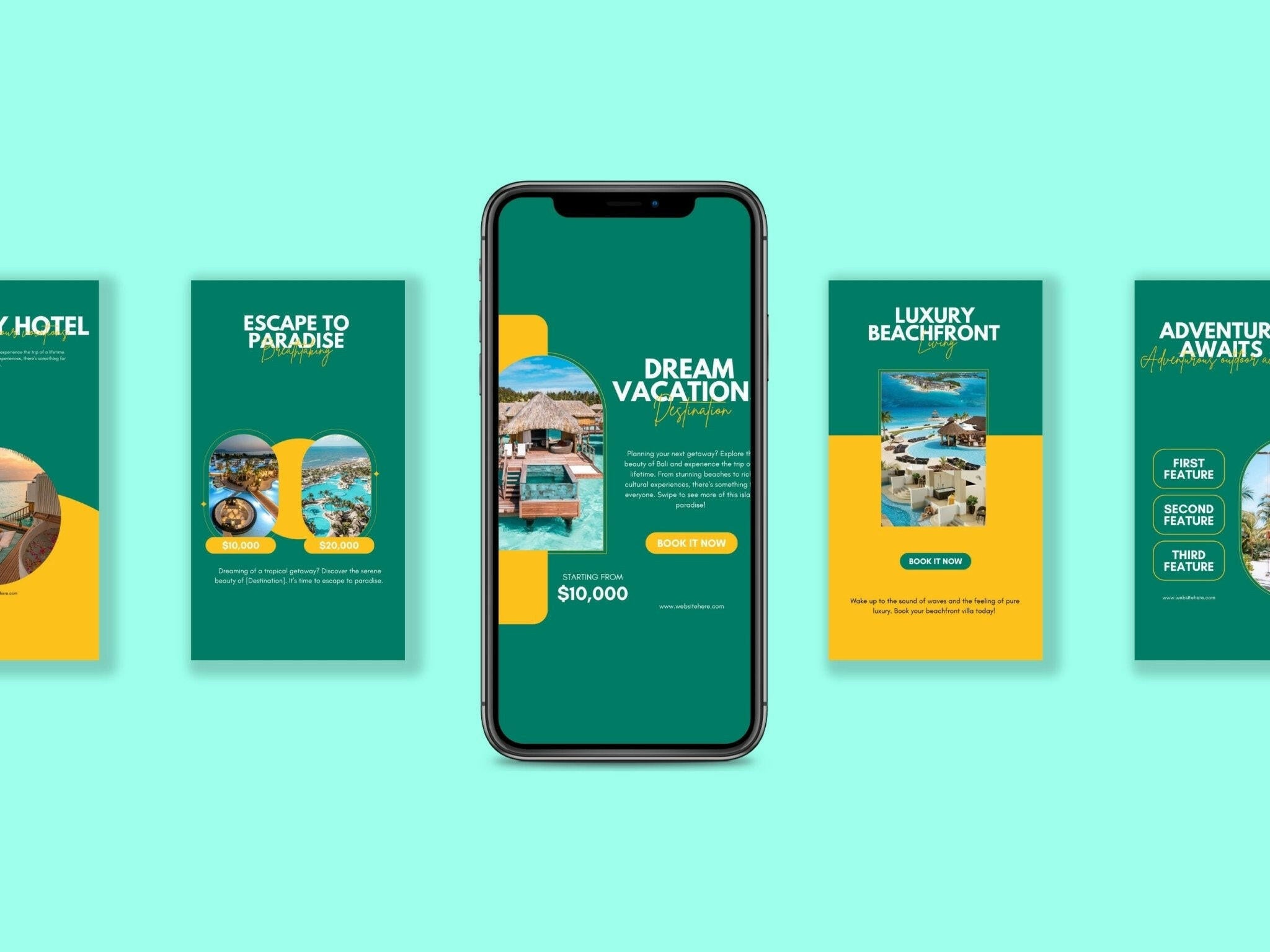 Hospitality social media marketing Canva bundle