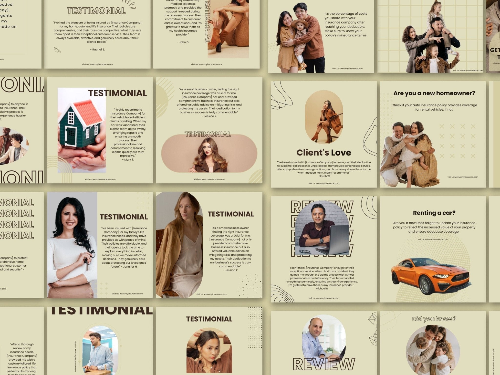 layout of template option that comes within Insurance agent Instagram templates 