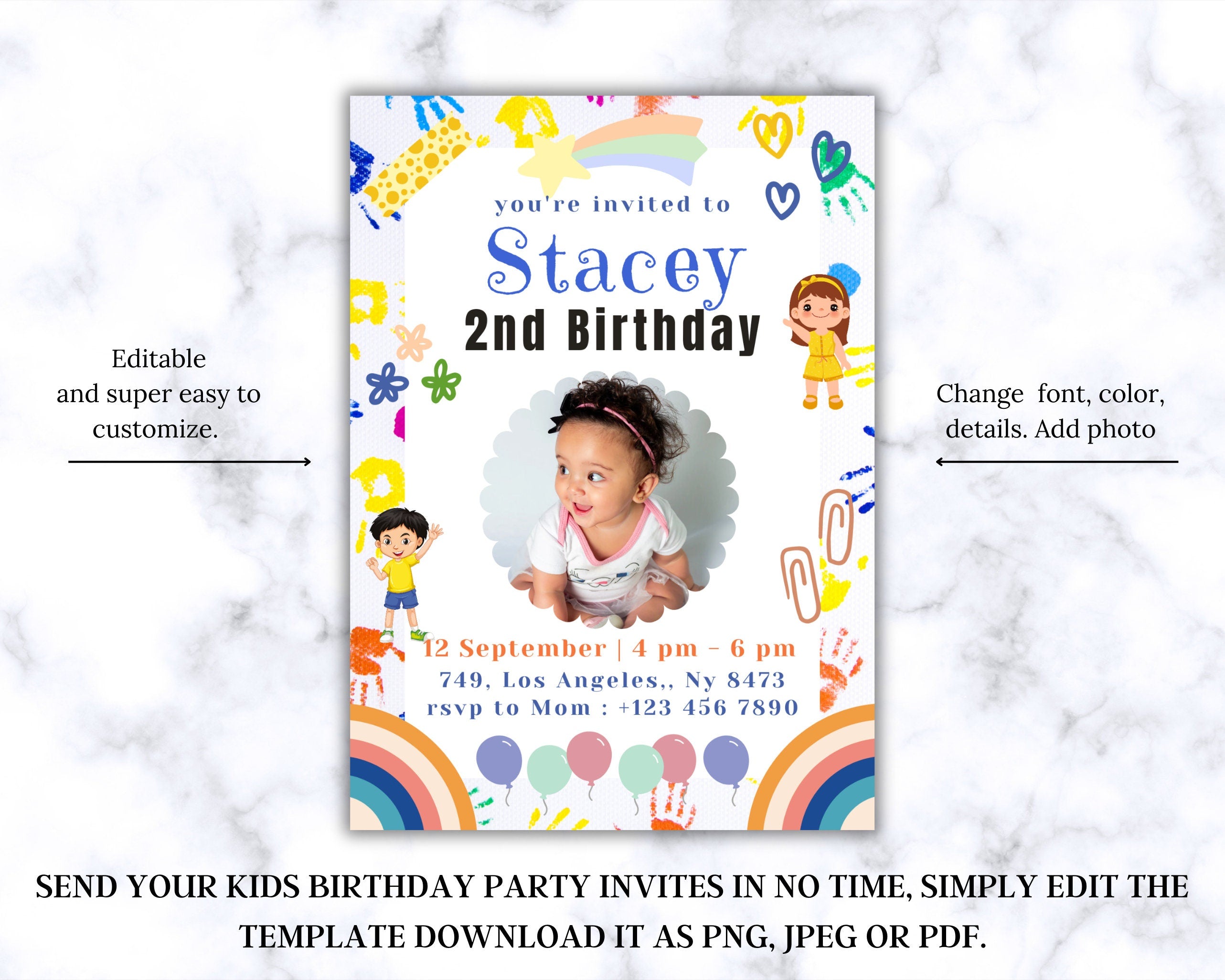 DIY photo invitation for kids in Canva