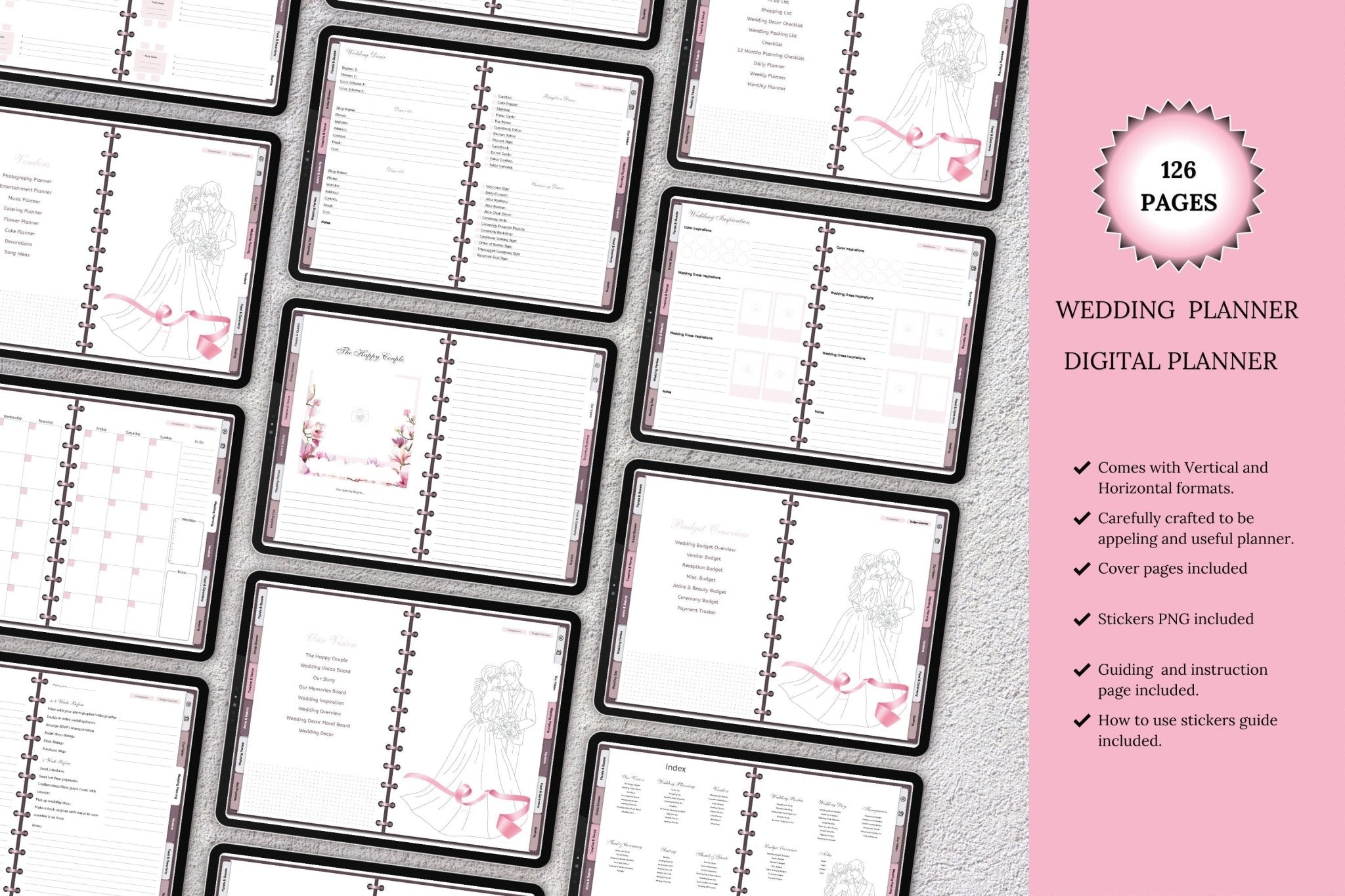 Comprehensive wedding planning PDF for tablets
