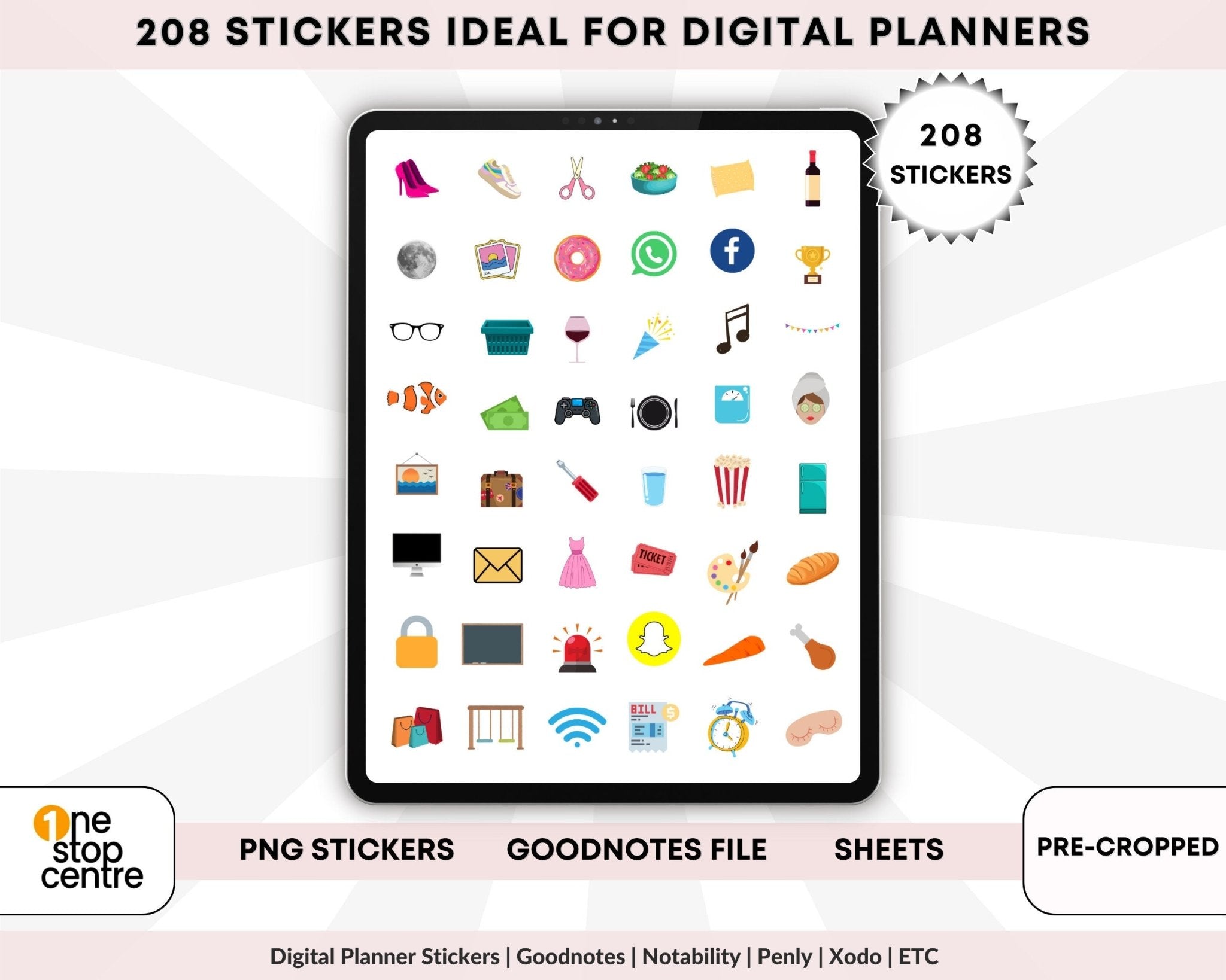 Customizable word stickers for digital journaling