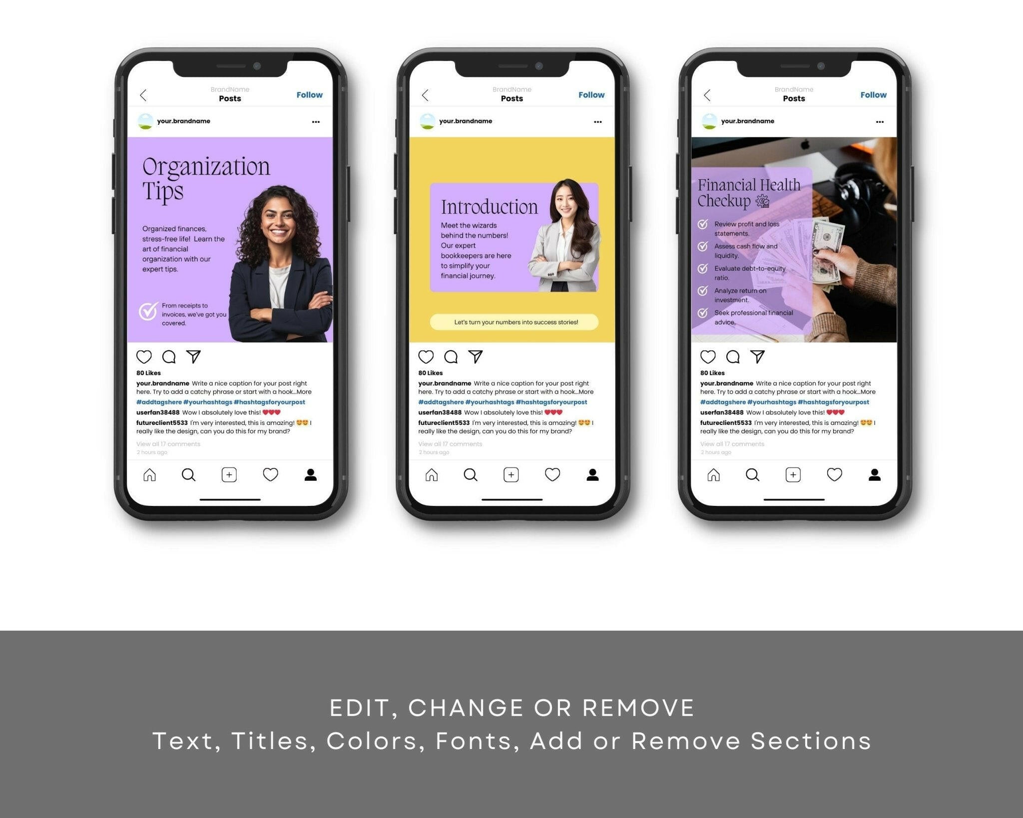 Easy-to-edit Canva template for financial tips and reminders