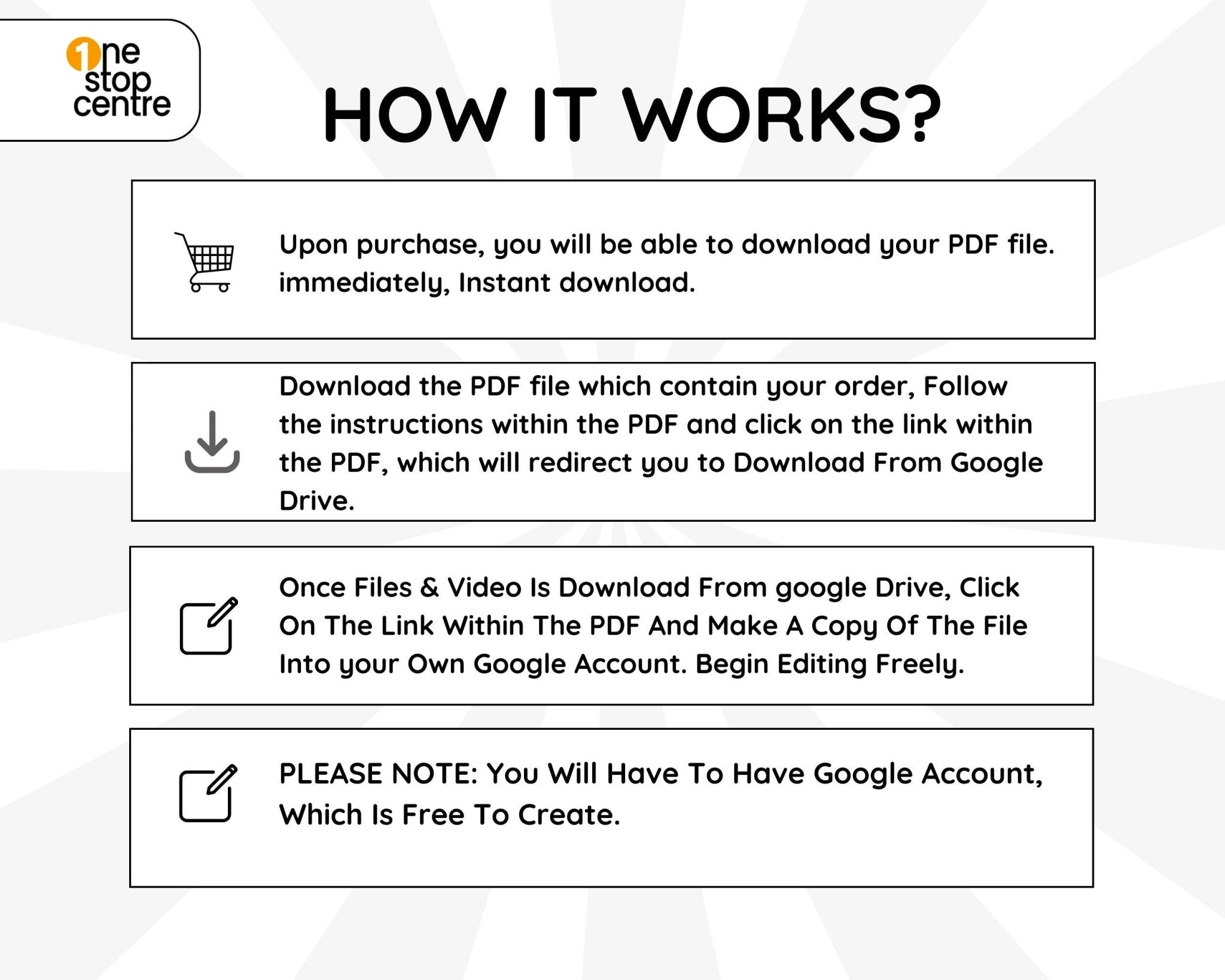 How it works upon purchasing Google Sheets monthly bill calendar, guide for downloading to making a copy of the sheet template 