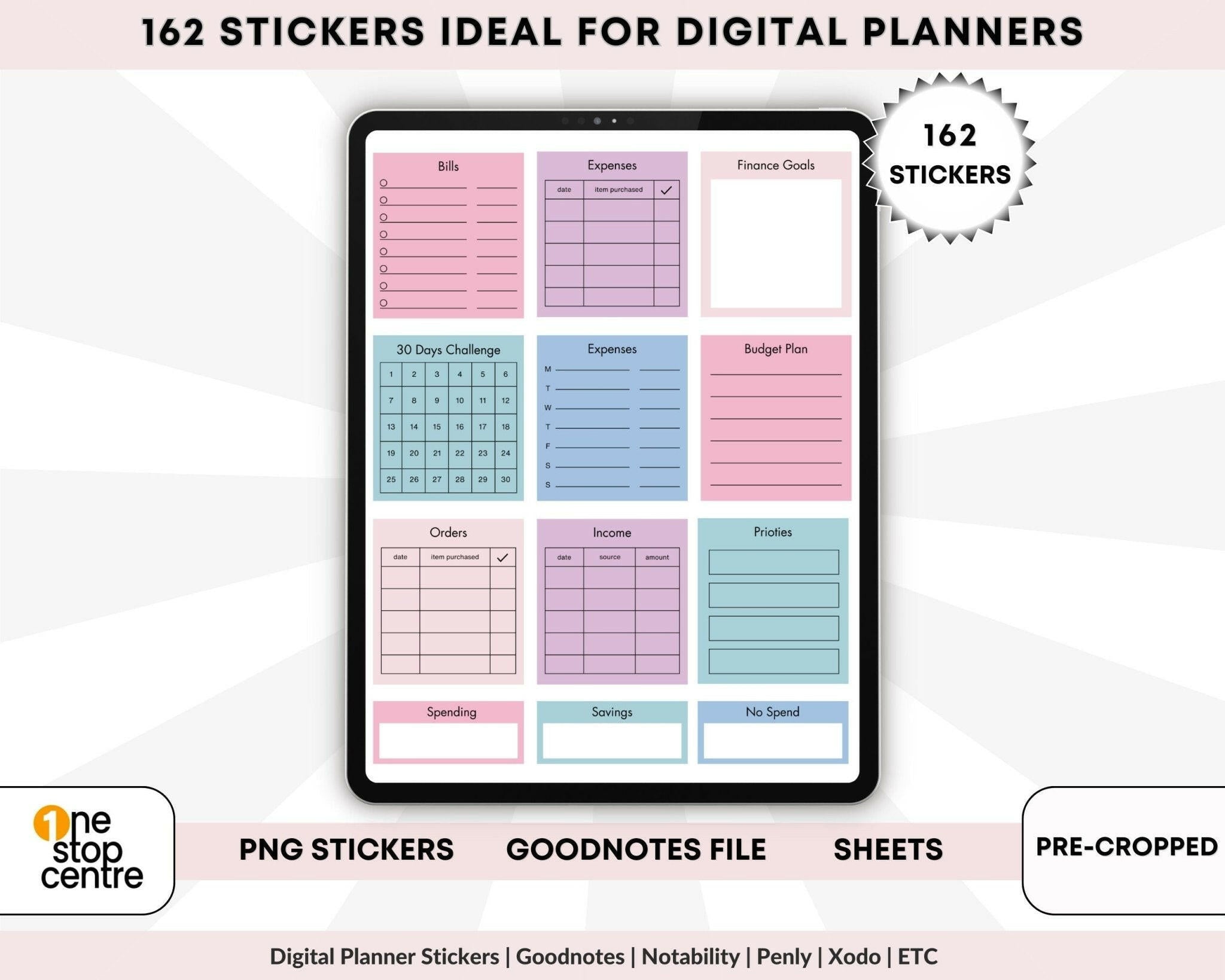 Bundle Productivity sticker set for digital  planners and planning apps