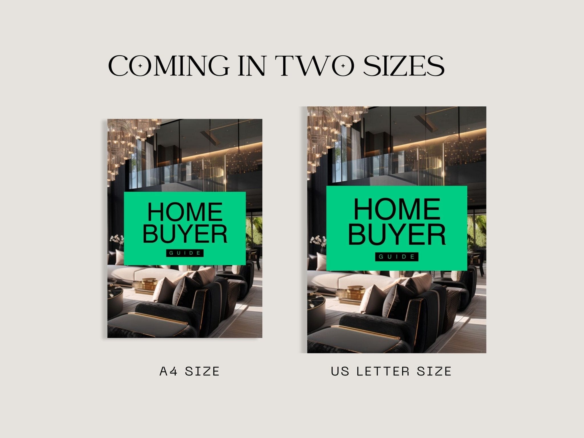 Real estate buyer guide template featuring budget and inspection sections