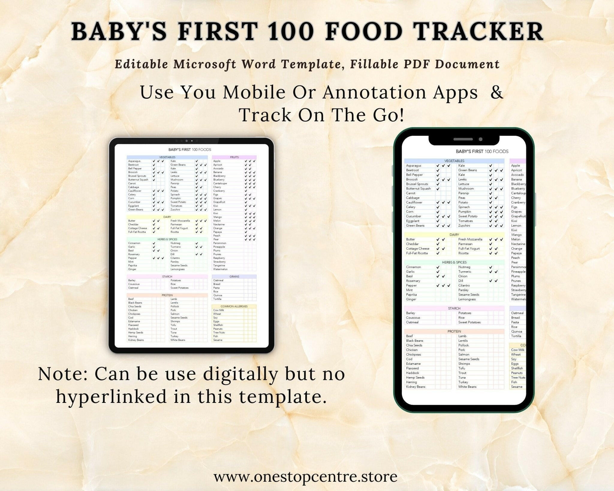 Editable Babys First Food Tracker Template, Child Food Allergies Likes & Dislikes, Printable Food Intake Tracker, Digital Baby Planning, PDF - OneStopCentre